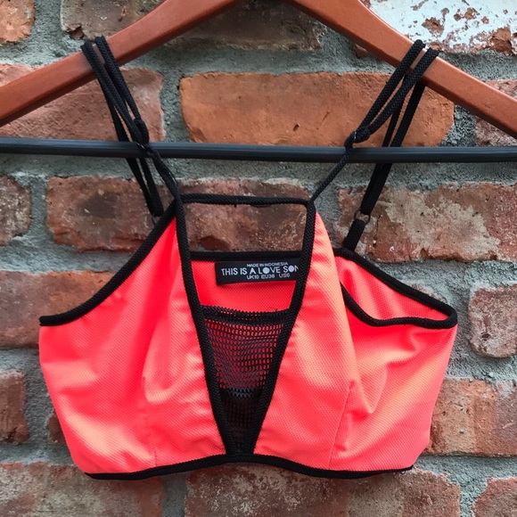 Neon pink/ orange summer bra party top - Picture 1 of 2